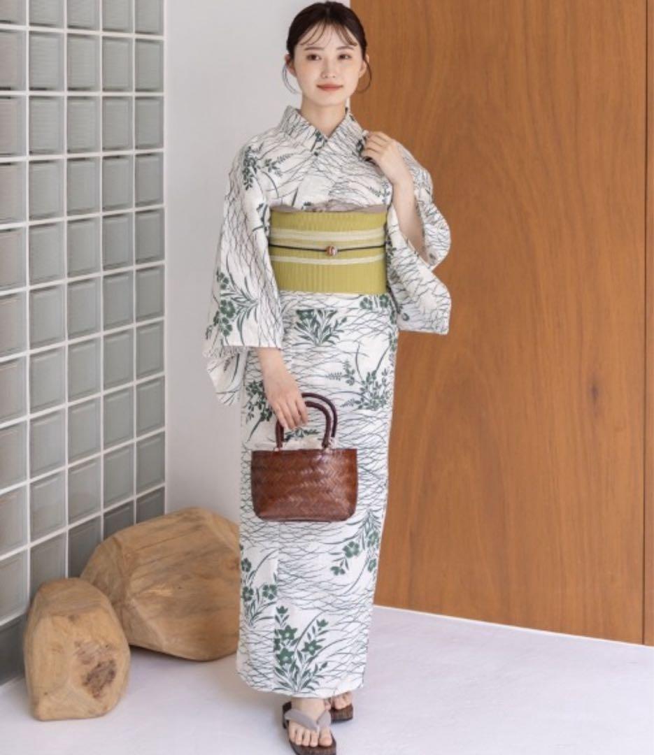 ゆかた館グレース　こだわり浴衣５点セット　グリーン系3