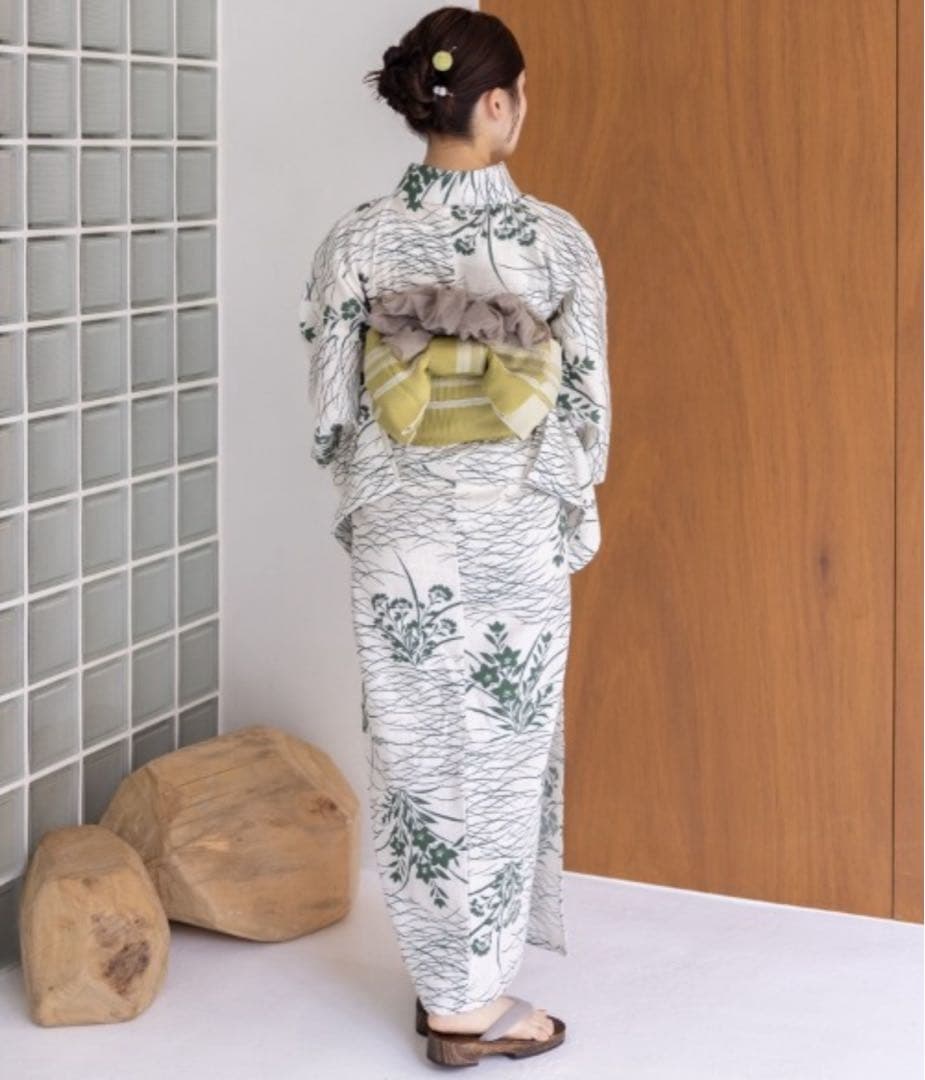 ゆかた館グレース　こだわり浴衣５点セット　グリーン系3