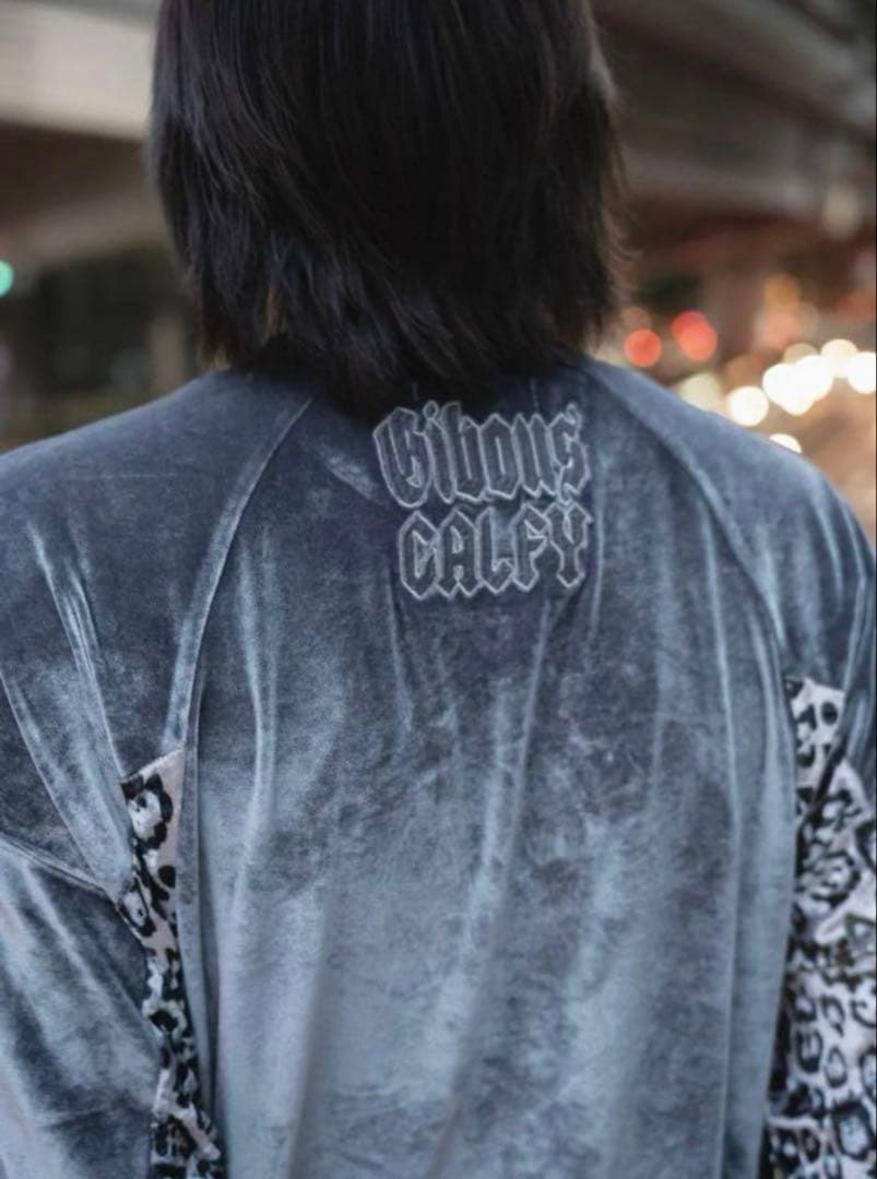 GIBOUS×GALFY スネークドッグレオパードベロアVネック