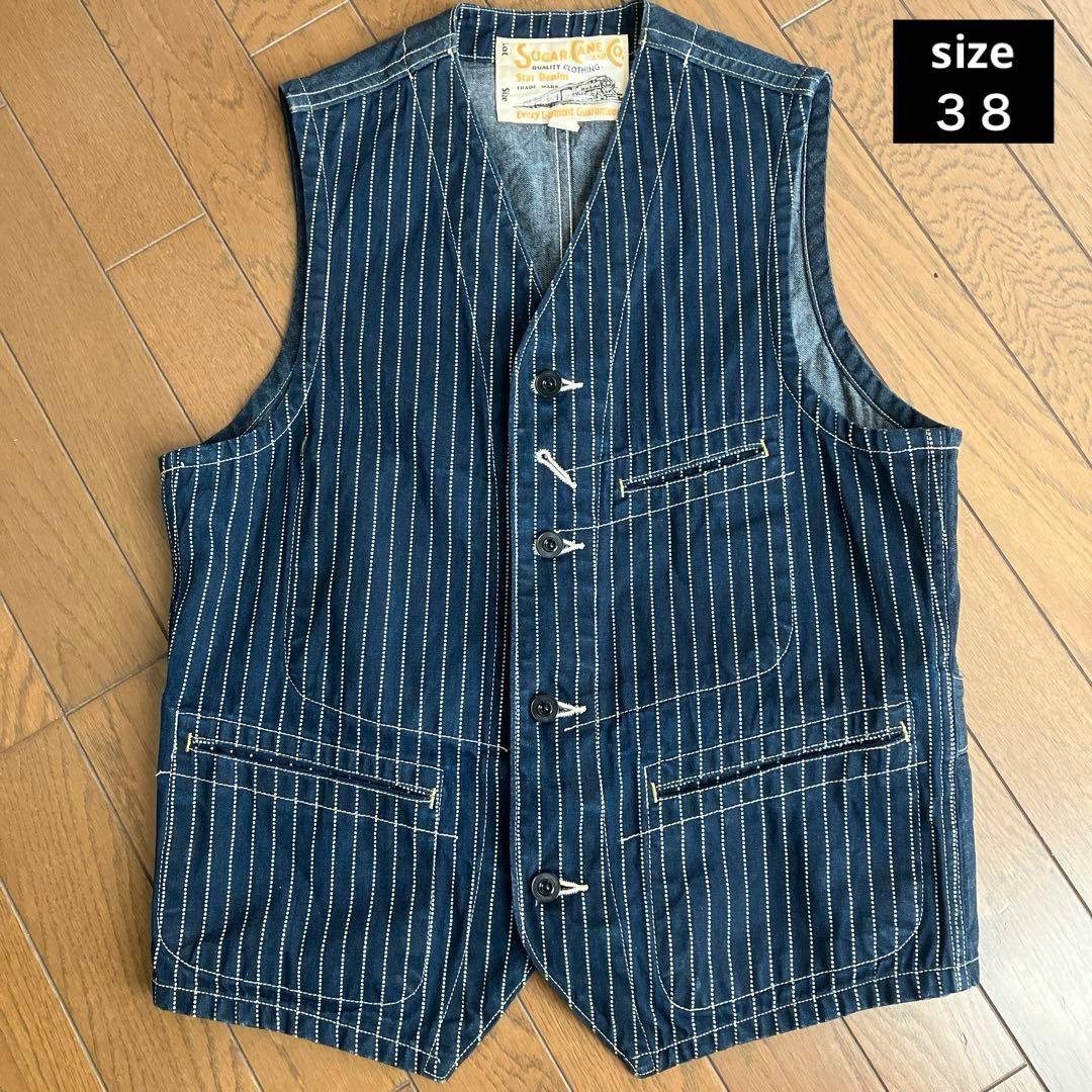 シュガーケーン size38 ウォバッシュ　ワークベスト　インディゴ