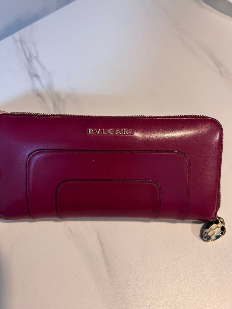 ブルガリ セルペンティ L字ファスナー 長財布 ピンク