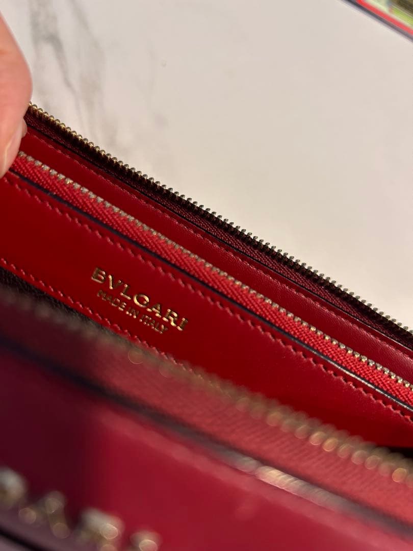 ブルガリ セルペンティ L字ファスナー 長財布 ピンク