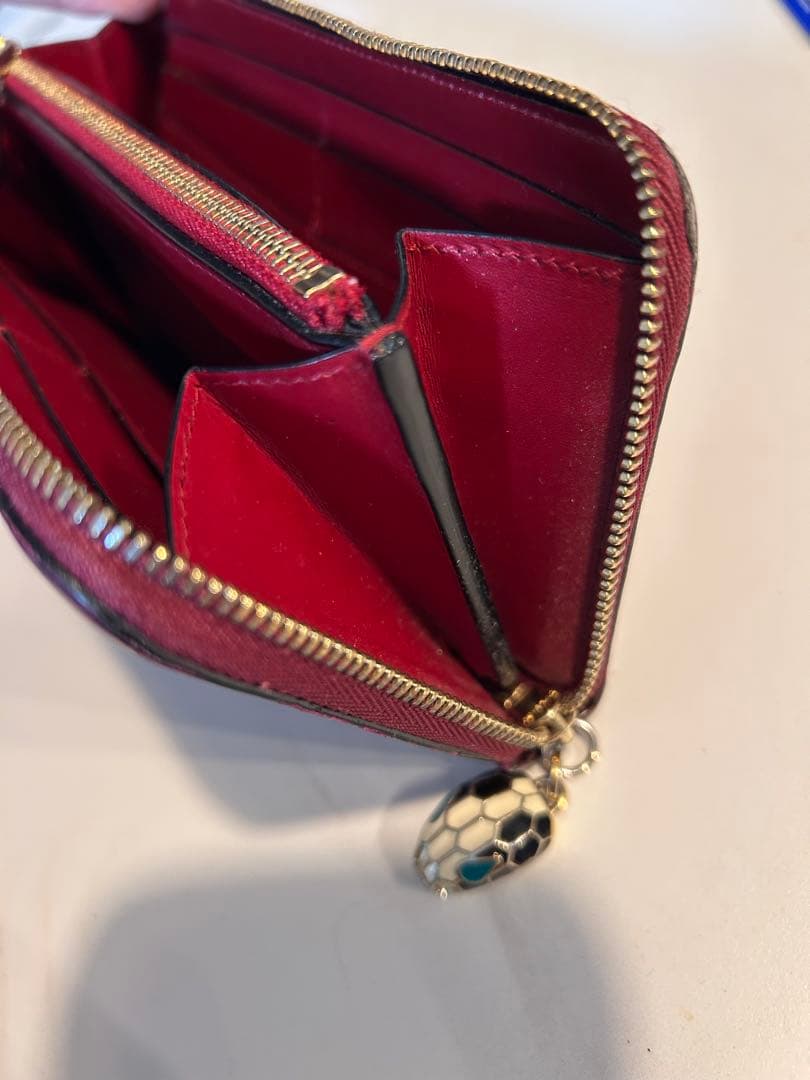 ブルガリ セルペンティ L字ファスナー 長財布 ピンク