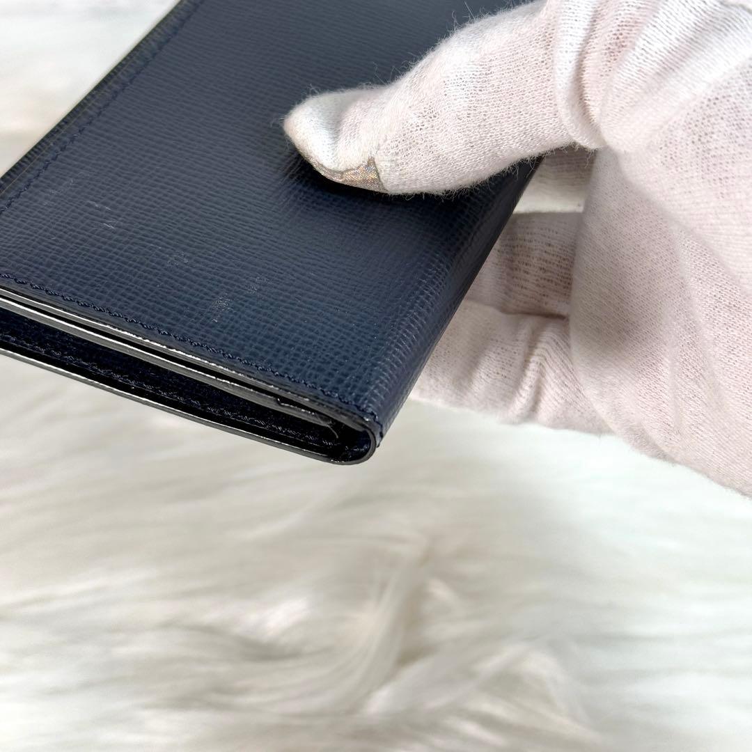 美品 ヴァレクストラ 名刺ケース カードケース ブラック レザー 名刺入れ 黒