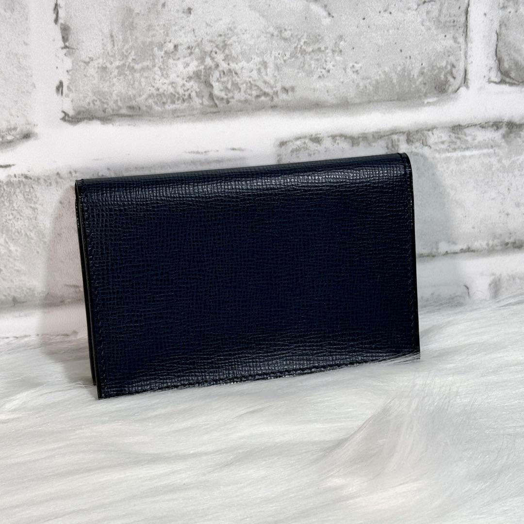 美品 ヴァレクストラ 名刺ケース カードケース ブラック レザー 名刺入れ 黒