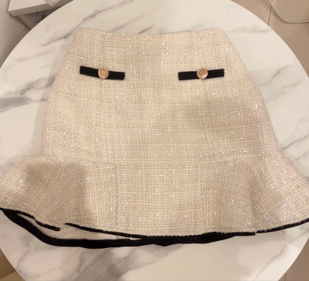 ROBE de FLEURS タイトドレス ホワイト