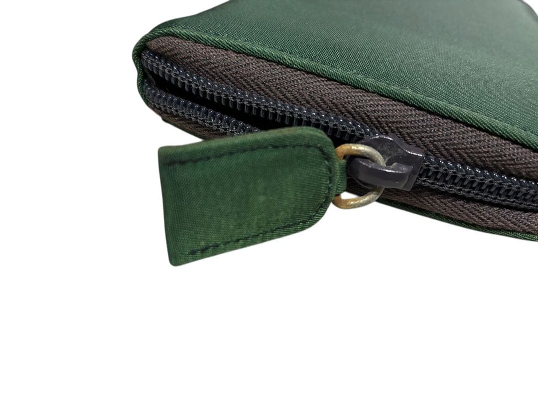 R*I様 PRADA 長財布 ラウンドファスナー ナイロン グリーン 箱・ギャラ