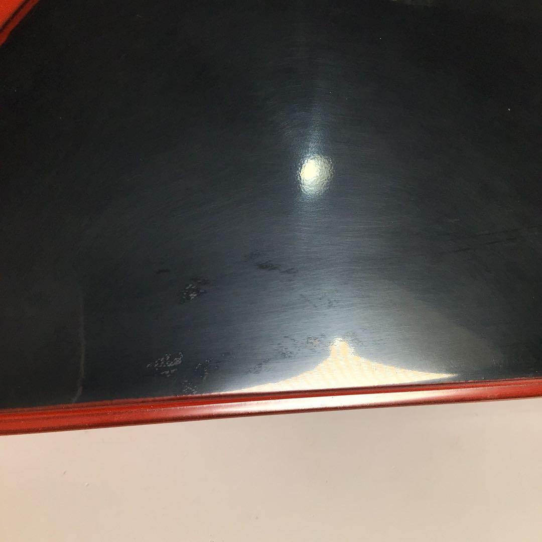 Ｍ７４８　水指　『塗師　岡本陽斎作』『朱塗』『手桶水指』　共箱　茶道具