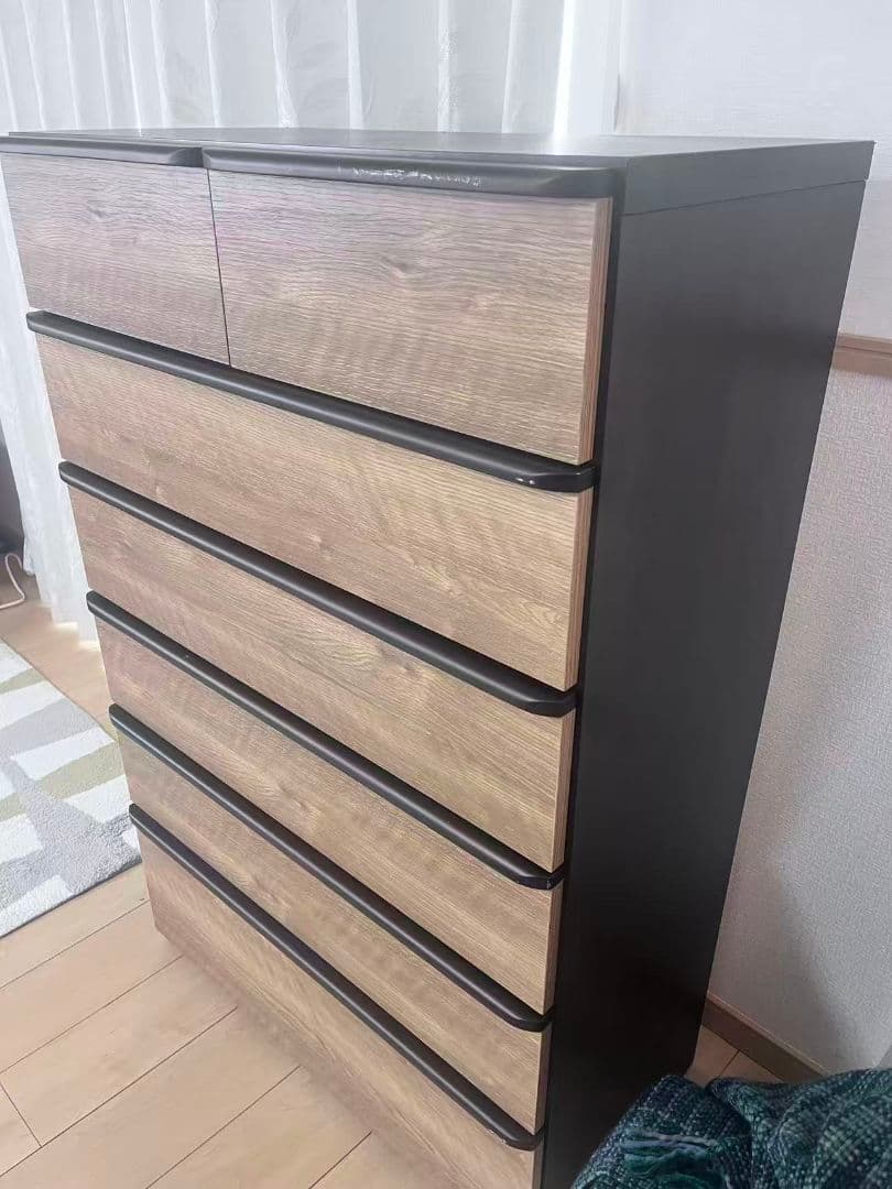 ハイチェスト 　ニトリタンス6段 引き出し　ミドルブラウン/ダークブラウン