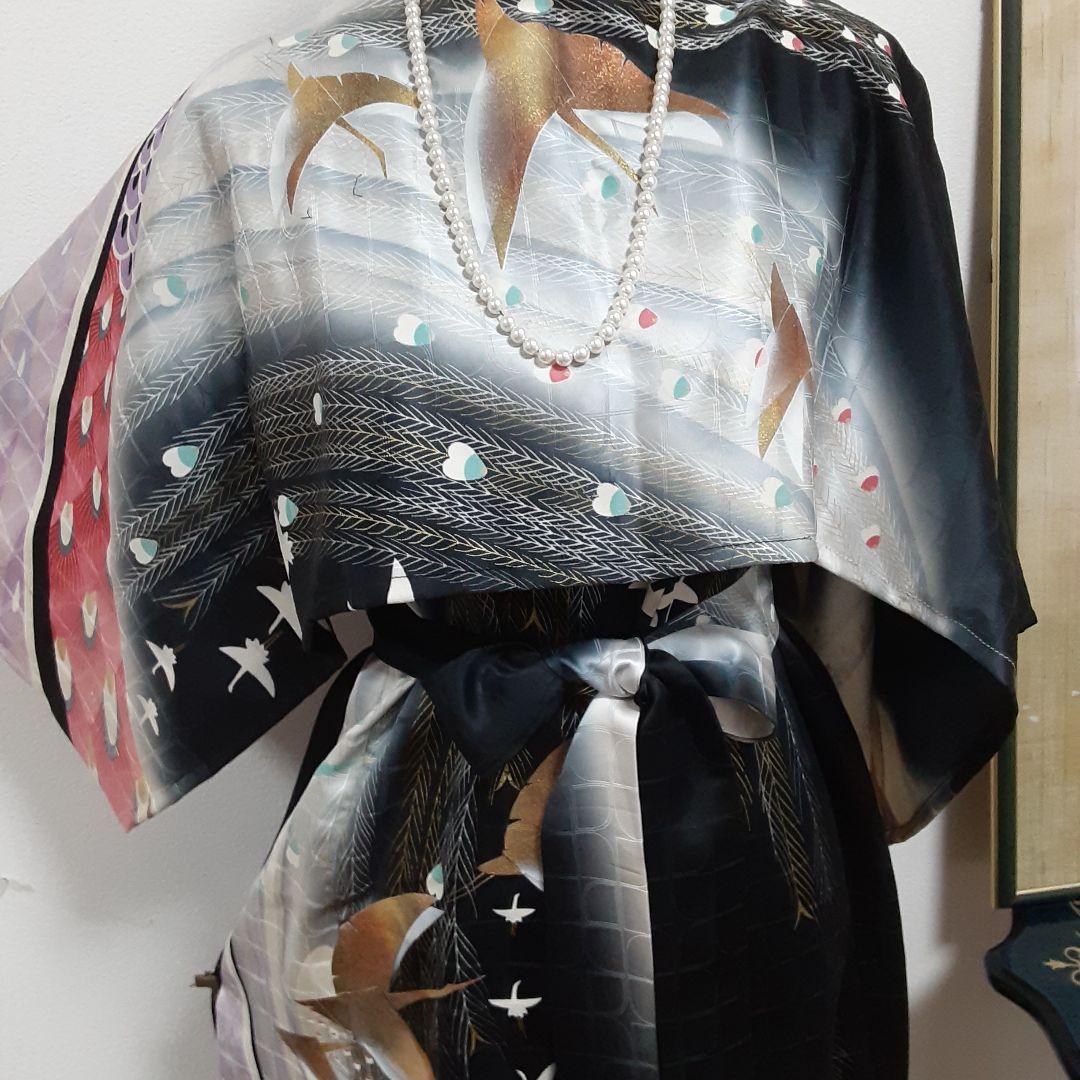 リメイク着物ロングワンピースボレロ付きＬ作家者