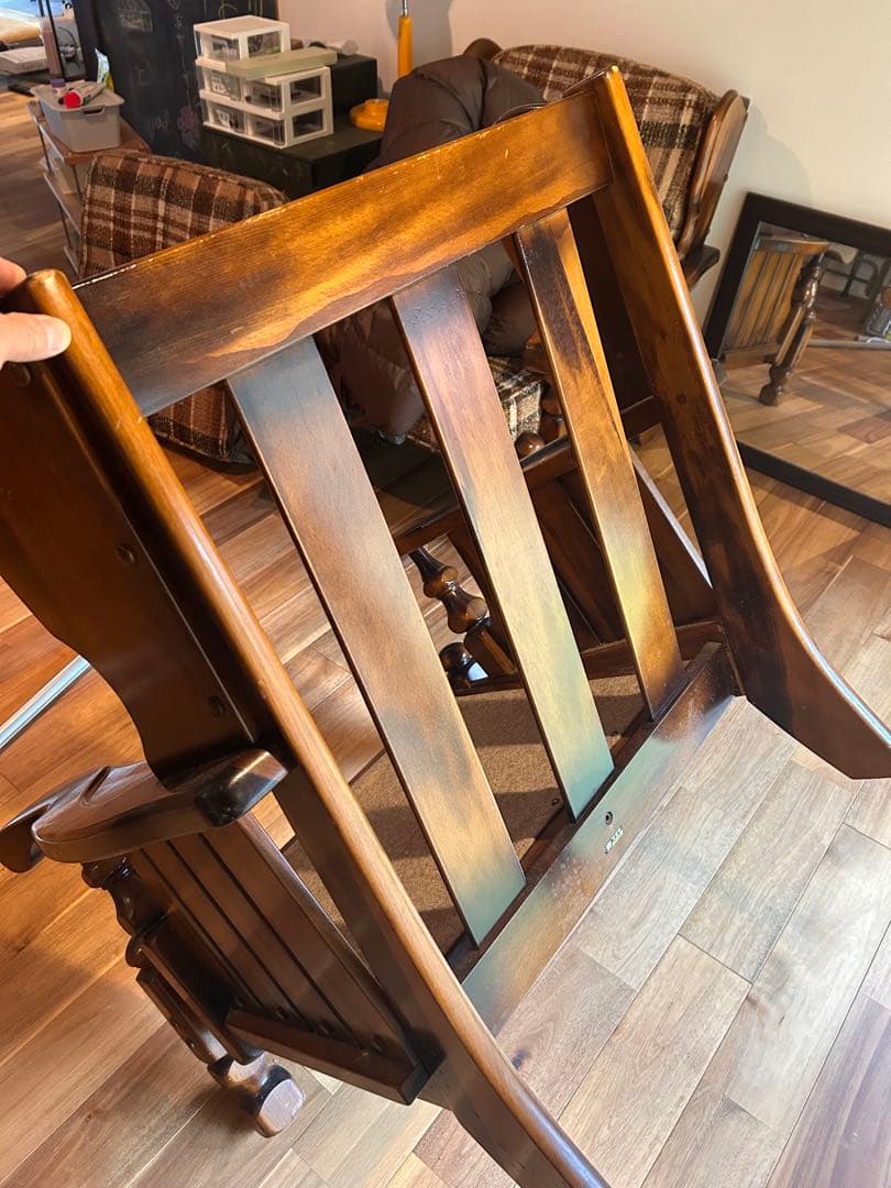 カリモク 木製 1人掛けソファ出品①