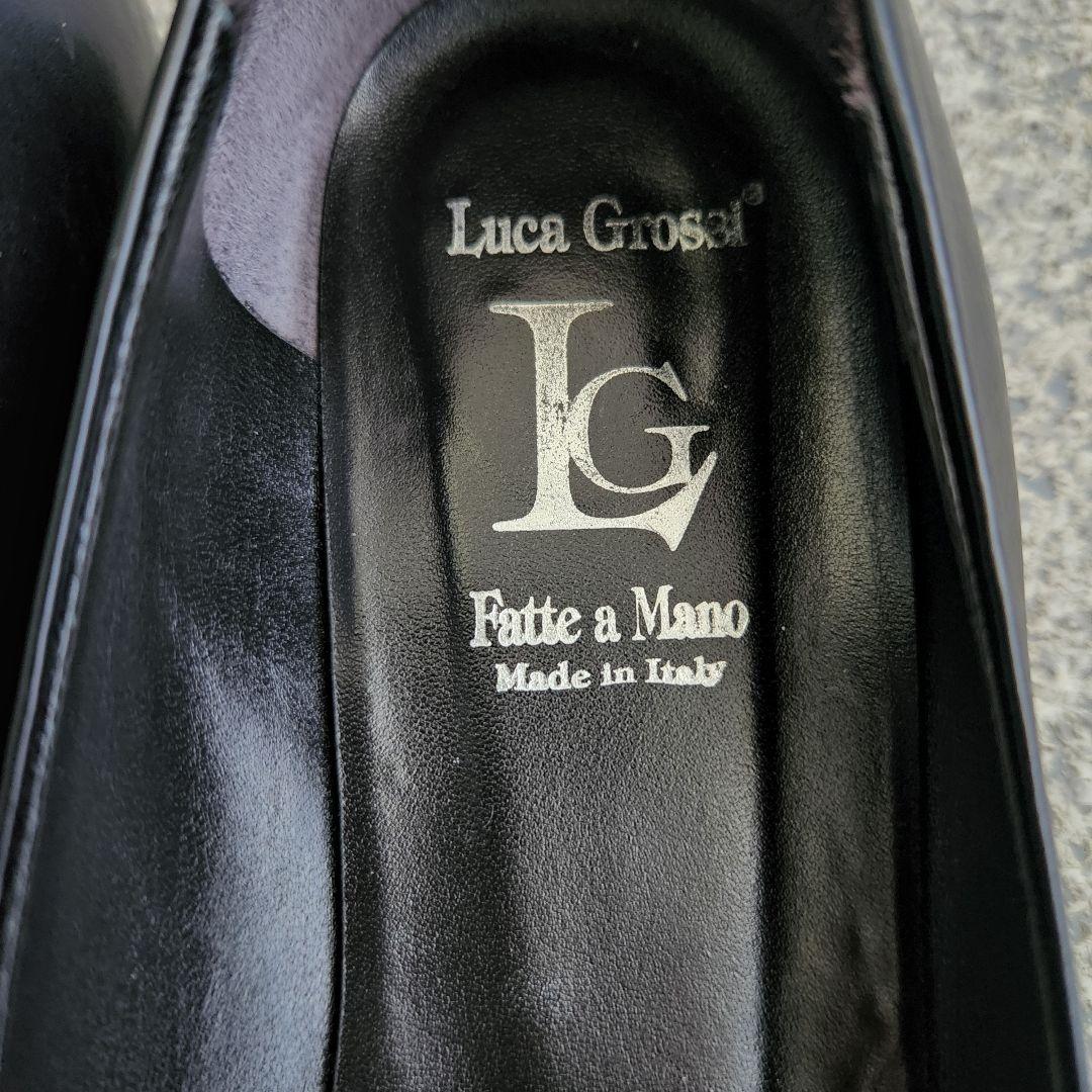 【即購入可】Luca Grossi黒フリンジローファーイタリー38 11-363