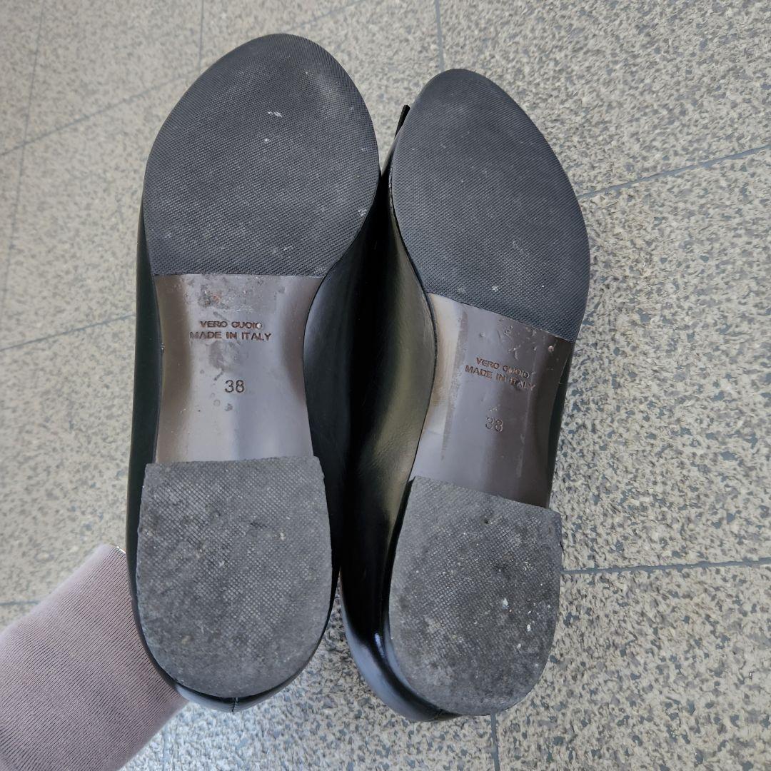 【即購入可】Luca Grossi黒フリンジローファーイタリー38 11-363