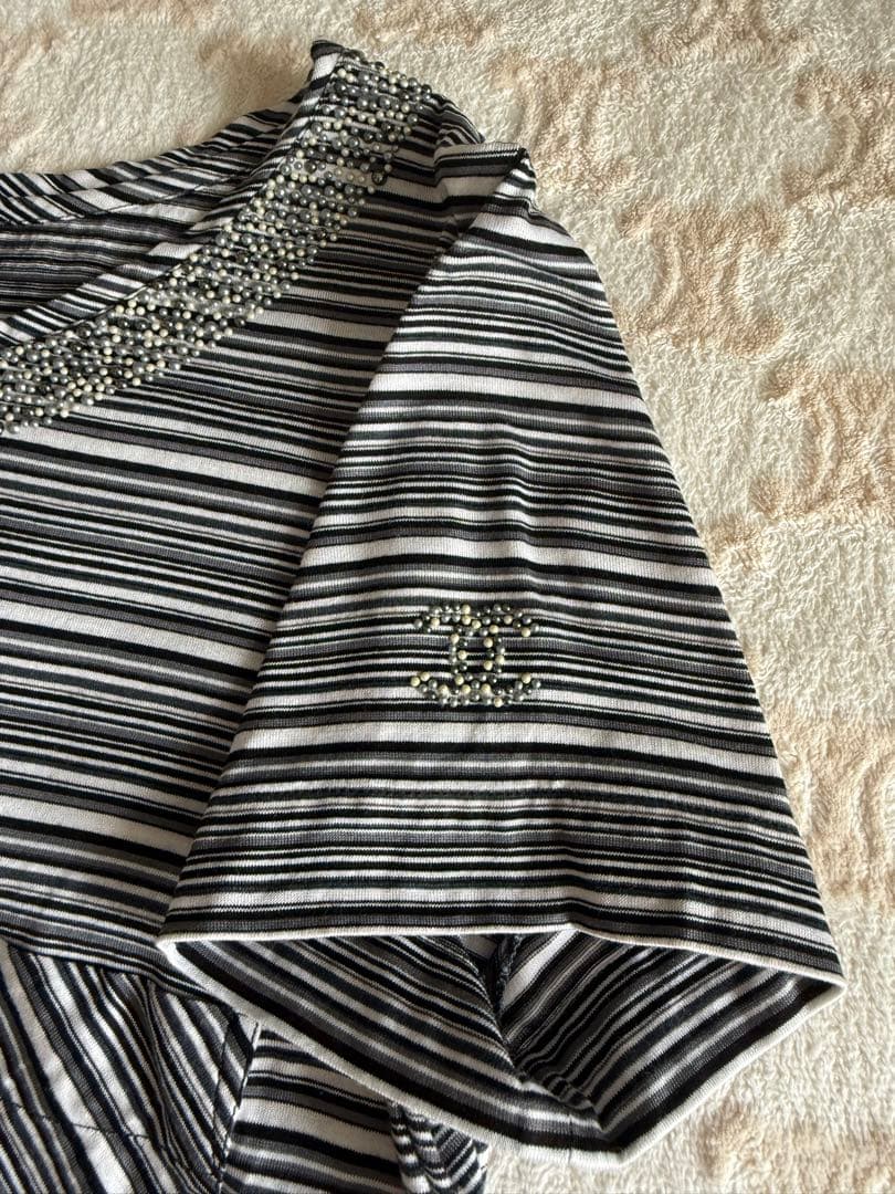 CHANEL ストライプ柄 半袖Tシャツ