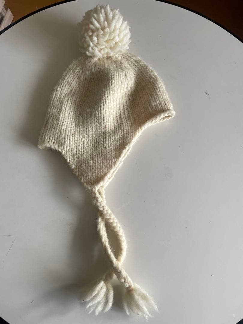 ナンバーナイン　 ウール 100% ポンポン付きニット帽