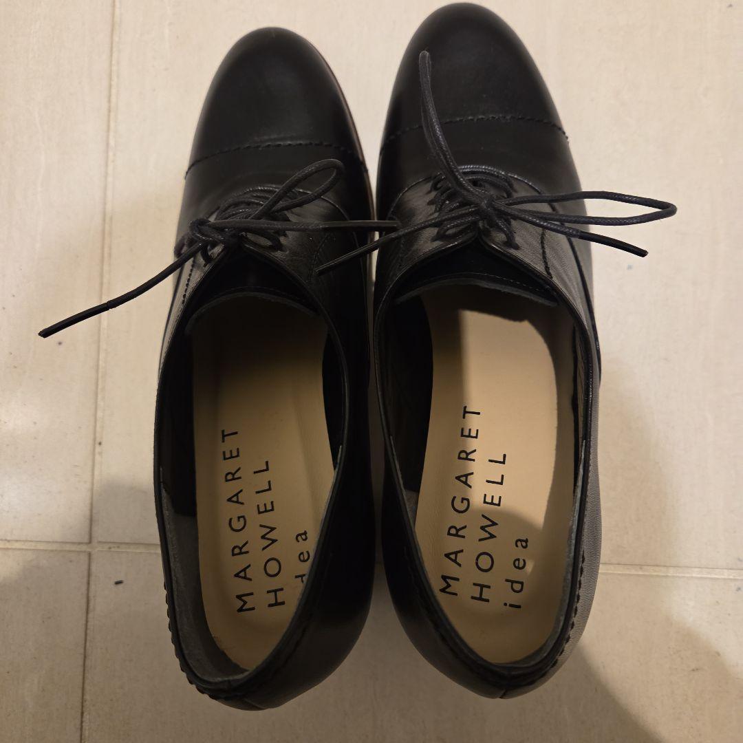 【美品】マーガレットハウエルアイデア　レースアップシューズ23.5　ブラック
