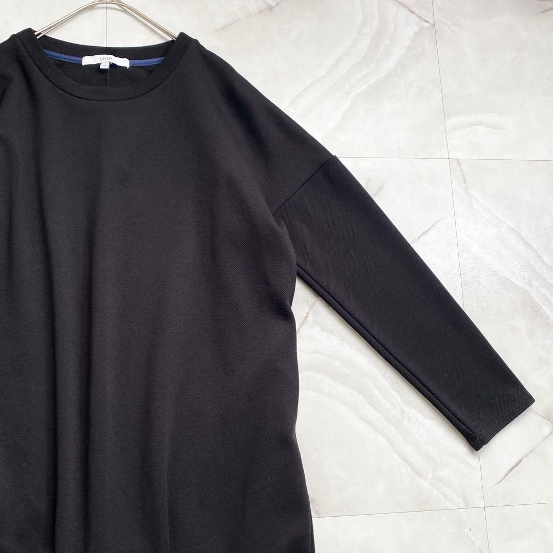 A18439 UN3D 20SS スウェットレイヤードワンピース 黒 36