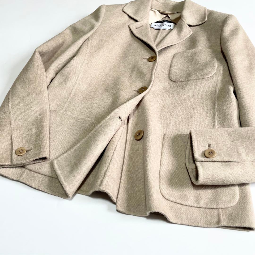 ピ*ー様 MaxMara 白タグ イタリア製 クチートアマーノ カシゴラ ジャケ