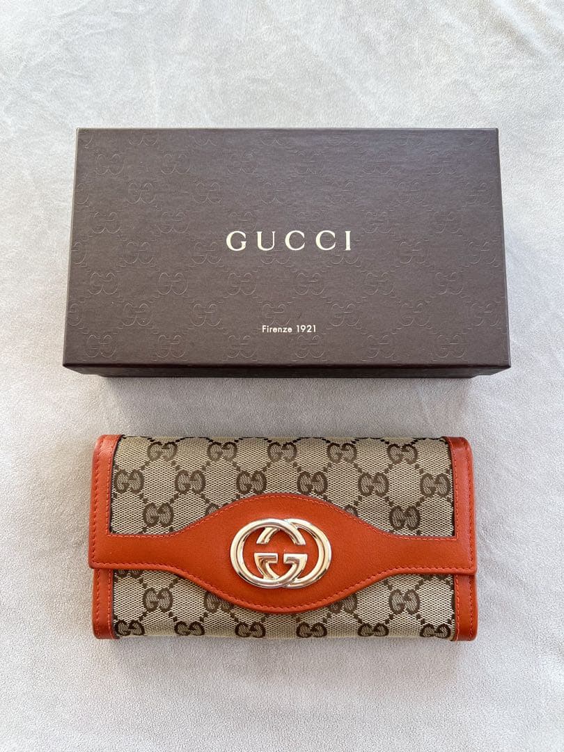 GUCCI グッチ GGキャンバス インターロッキングG 長財布 ダブルG GG