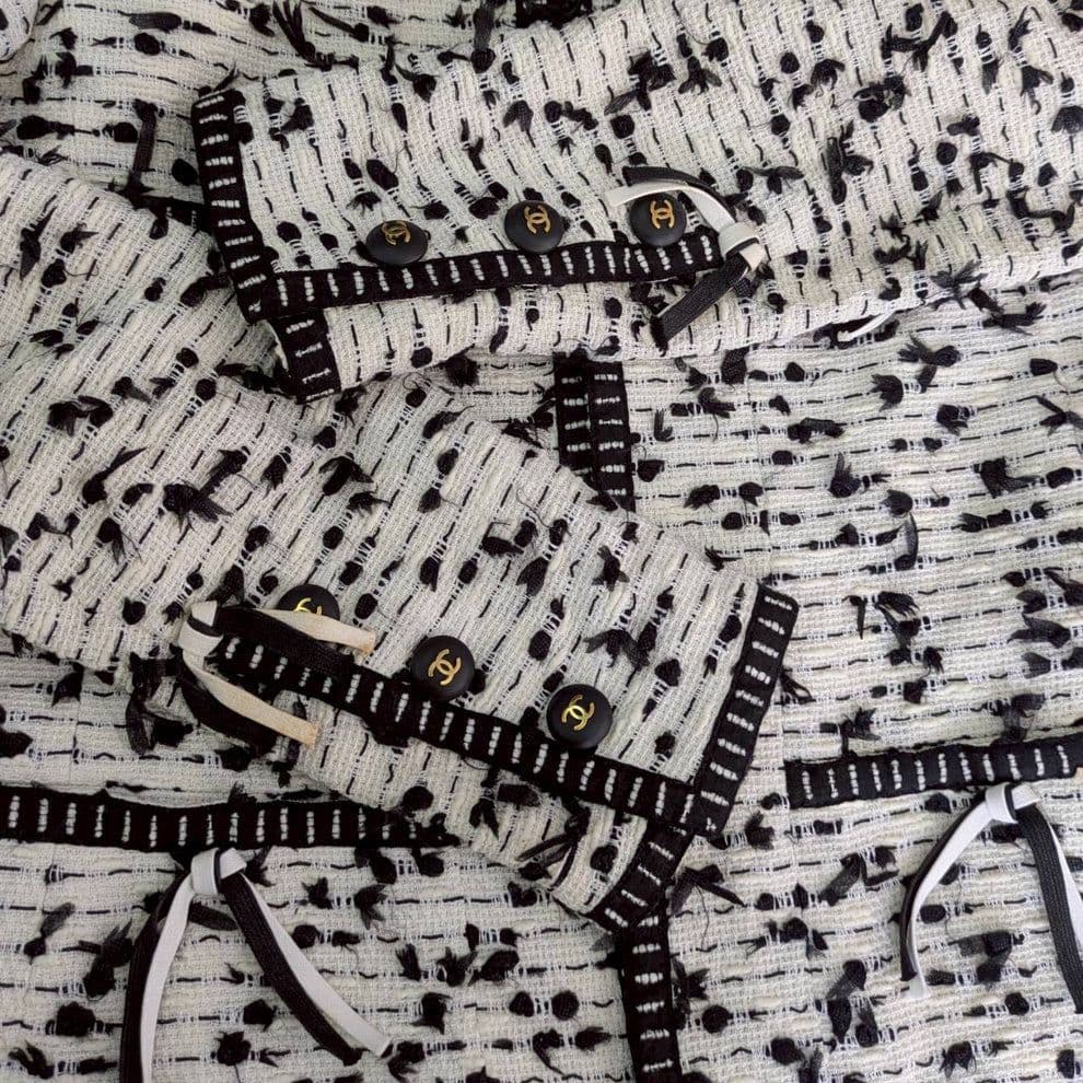 希少 95C CHANELBOUTIQUE リボンツイード チェーン付 34