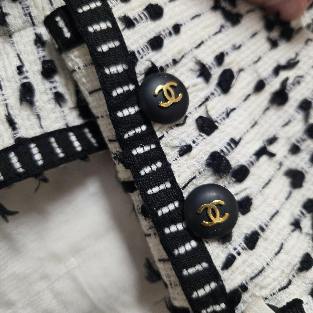 希少 95C CHANELBOUTIQUE リボンツイード チェーン付 34