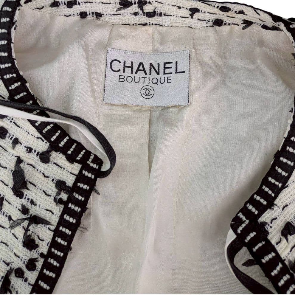 希少 95C CHANELBOUTIQUE リボンツイード チェーン付 34