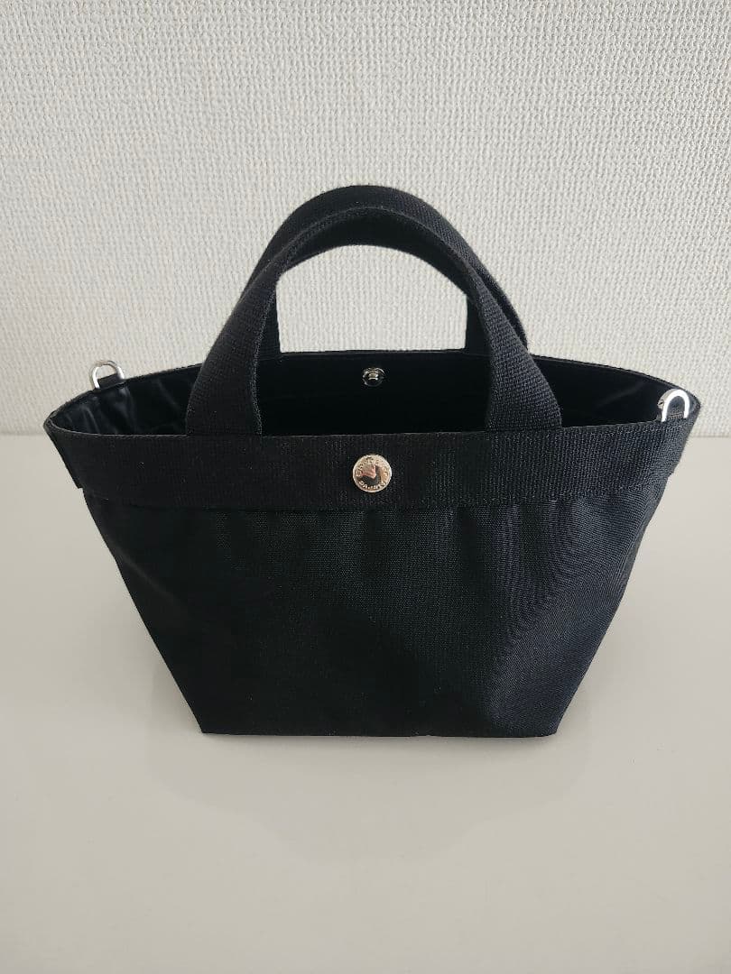 【美品】エルベシャプリエ 2701C 舟型トートS　黒　ノワール×ノワール