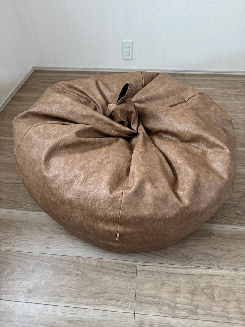 ビーズクッション オニオン170Lアンティークレザーカバーセットブラウンベージュ