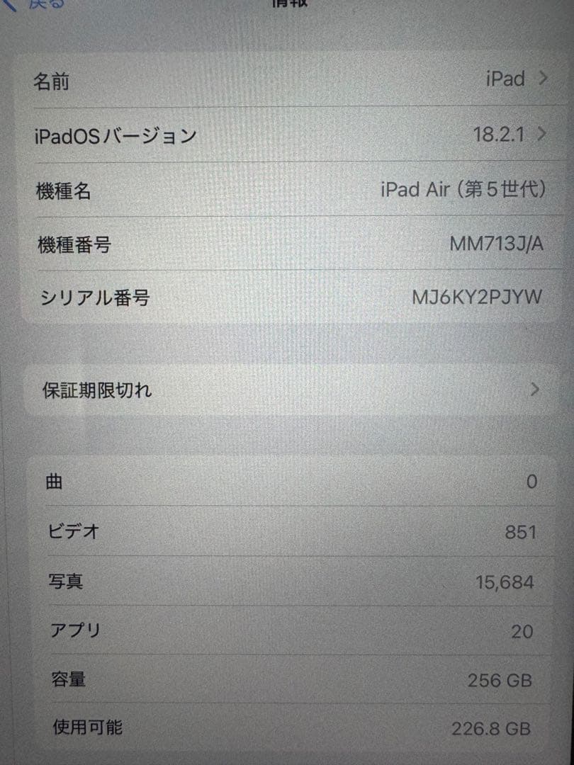バッテリー98% iPad Air 第五世代 Cellularモデル 256GB