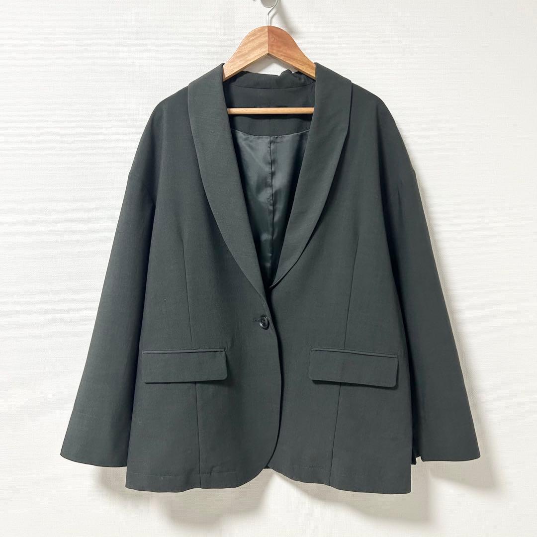 北欧、暮らしの道具店　ショールカラーのオフィスジャケット　テーラードジャケット