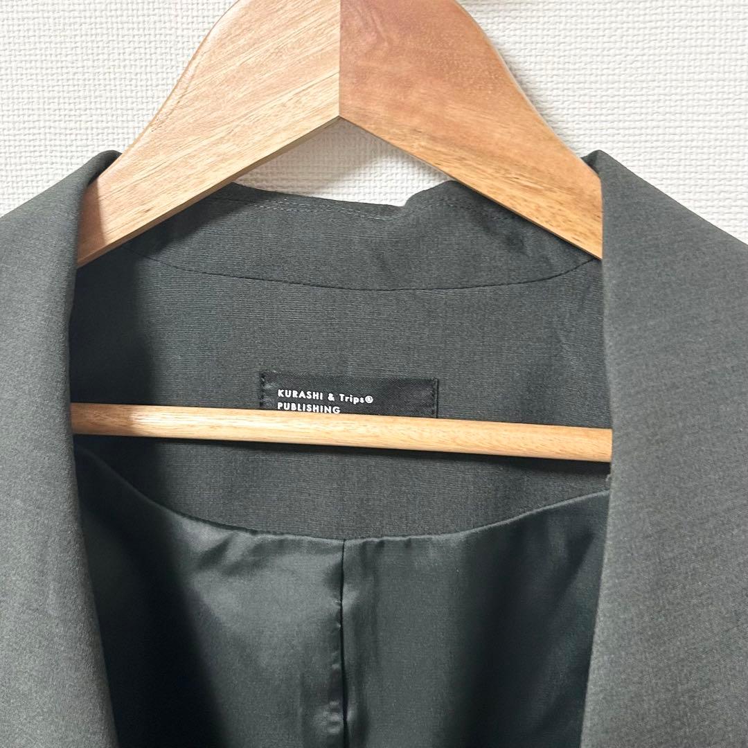 北欧、暮らしの道具店　ショールカラーのオフィスジャケット　テーラードジャケット