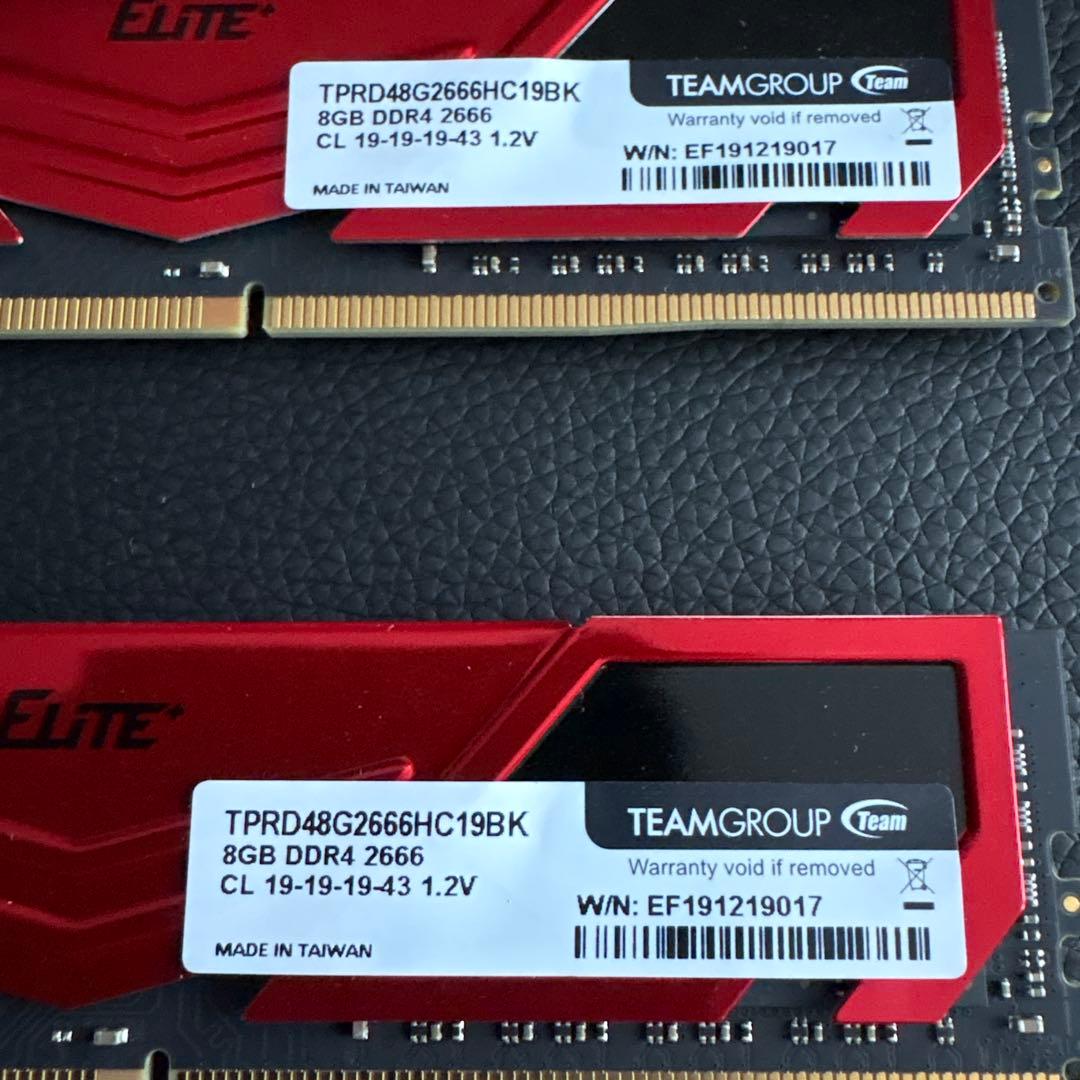 TEAMGROUP DDR4 2666MHz 8GB×2 メモリー