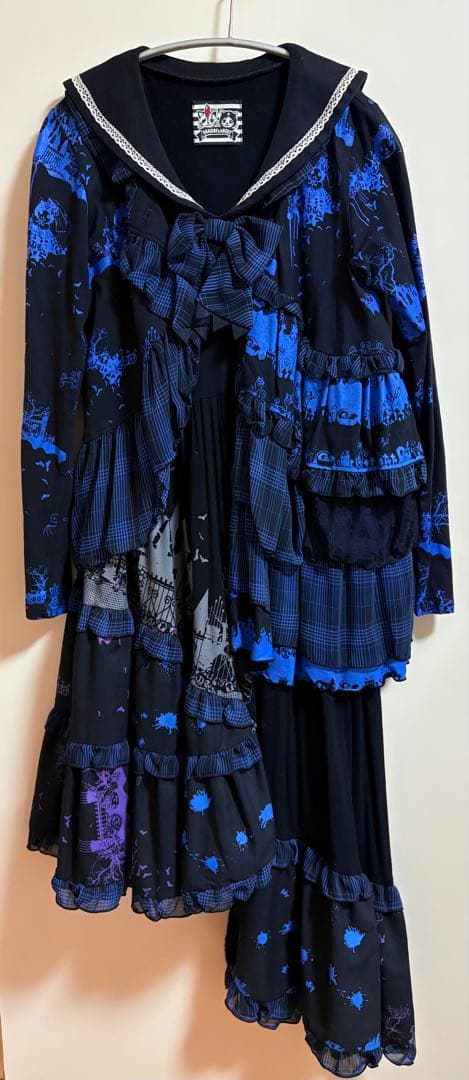 HANGRY&ANGRY アウター 青×黒 美品 /夹克，蓝黑配色，成色极佳