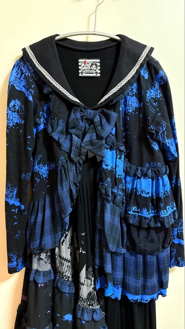 HANGRY&ANGRY アウター 青×黒 美品 /夹克，蓝黑配色，成色极佳