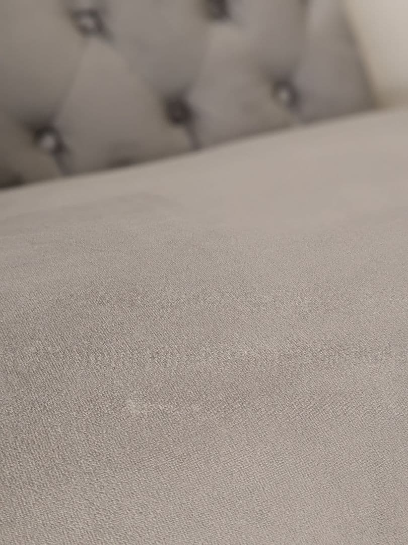 【匿名配送】ロウヤ ソファ　2人掛けカウチソファ ベルベット調グレー　LOWYA