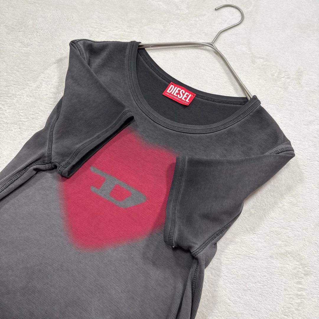 正規品 DIESEL T-Ele ハートプリントTシャツ M