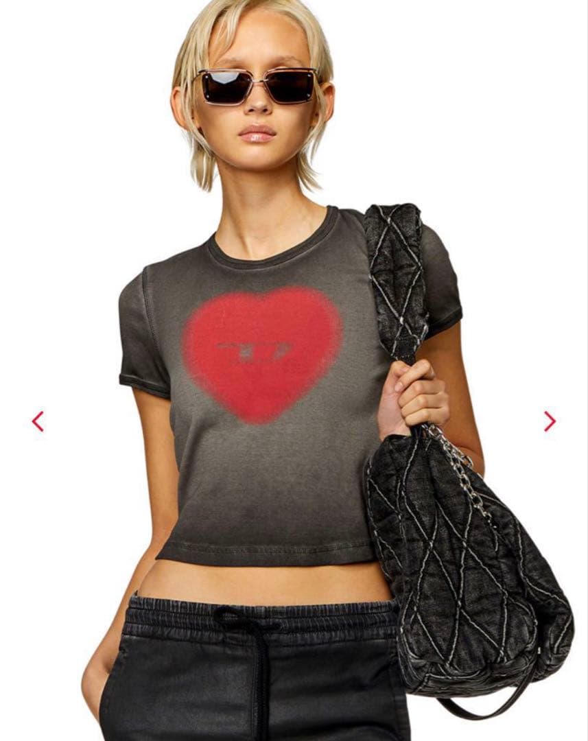 正規品 DIESEL T-Ele ハートプリントTシャツ M