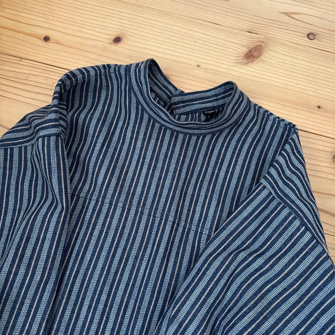 45R 春コットンツイードのドレス　インディゴ