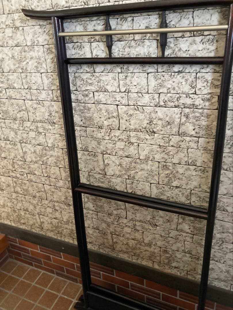 稀少 古道具 当時物 無垢材 木製 衣紋掛け 衣桁 着物掛け 高さ151cm 鶴