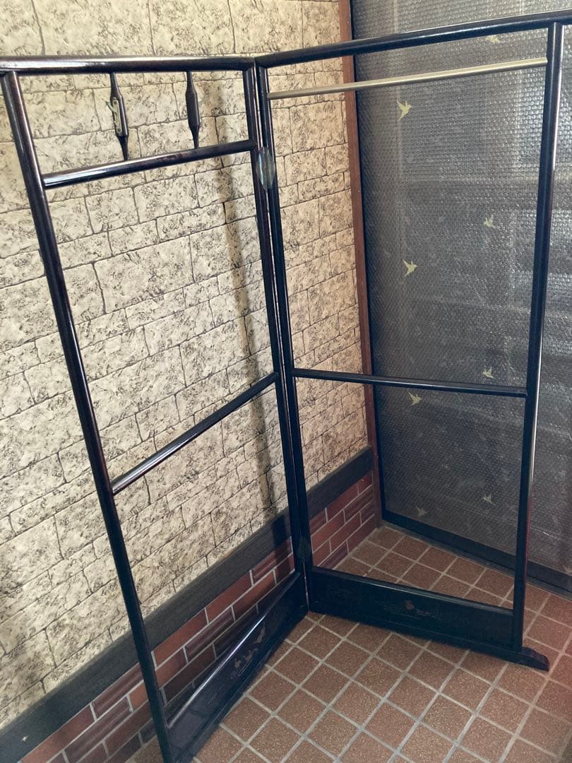 稀少 古道具 当時物 無垢材 木製 衣紋掛け 衣桁 着物掛け 高さ151cm 鶴