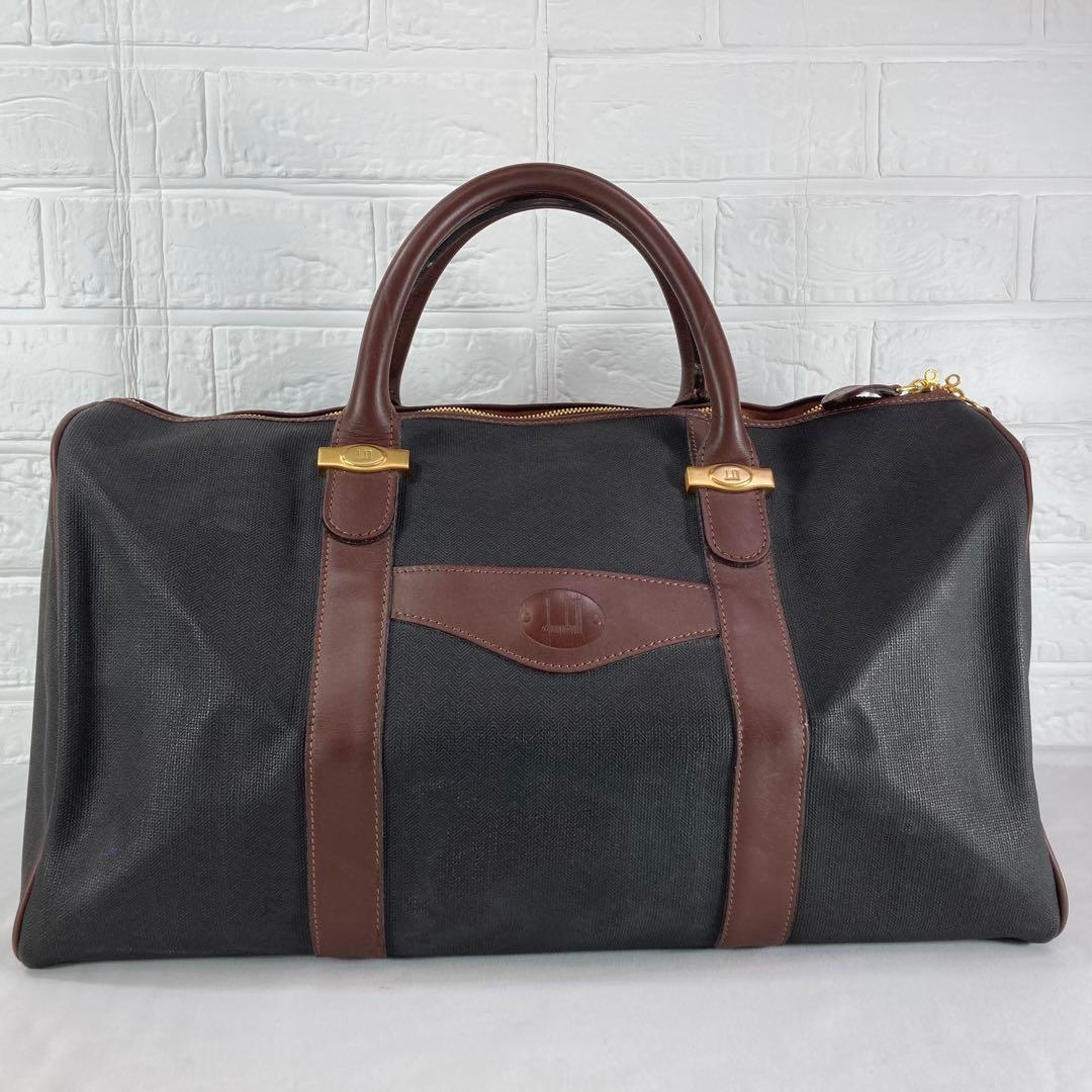 【美品】Dunhillダンヒル　ボストンバッグ ブラック PVC 横幅46cm