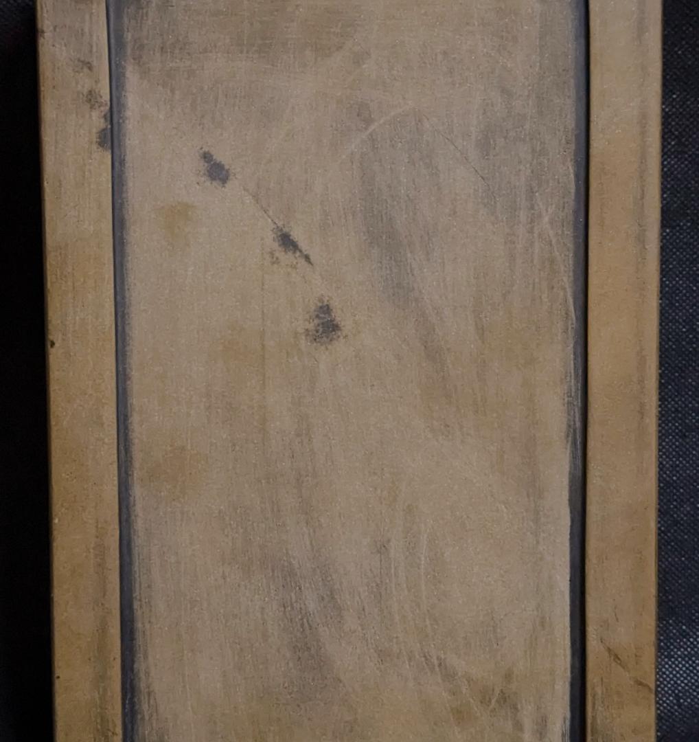 【ゆう】　　◆澄泥硯（鱔魚黄／十吋大型加厚／保管用桐箱と黄布）