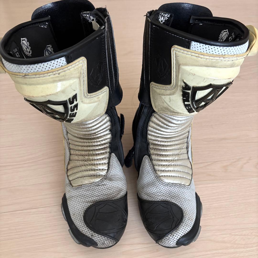 Arlen Ness レーシングブーツ 42サイズ ブラック×ホワイト