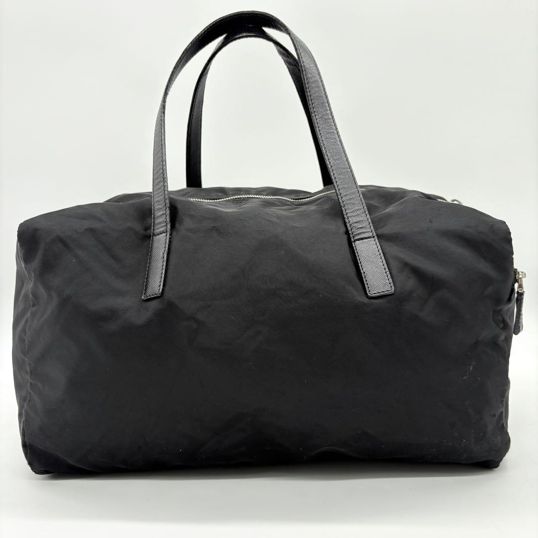 【ギャラ付】PRADA ボストンバッグ ミニ トライアングルロゴ ブラック