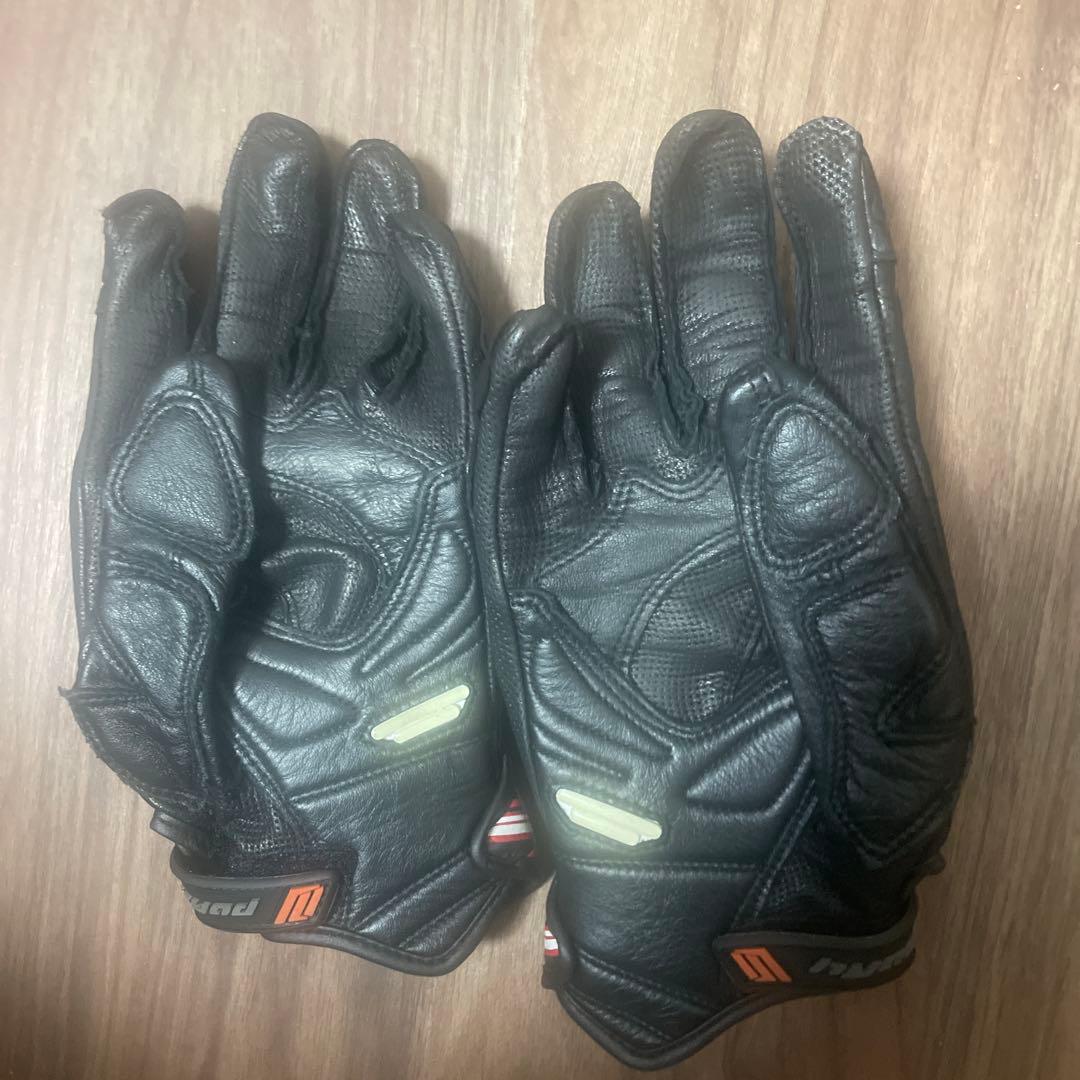 バイクグローブ 赤黒 プロテクター付き ヒョードウ