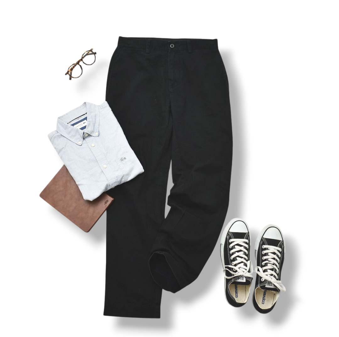 【ポロチノ】定番 POLO ラルフローレン クラシック チノパン テーパード 黒