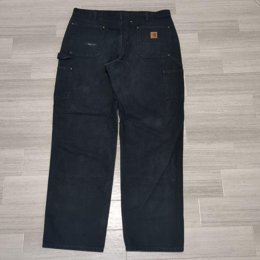 Carhartt ダブルニー 黒 ダック ペインターパンツ 38-32