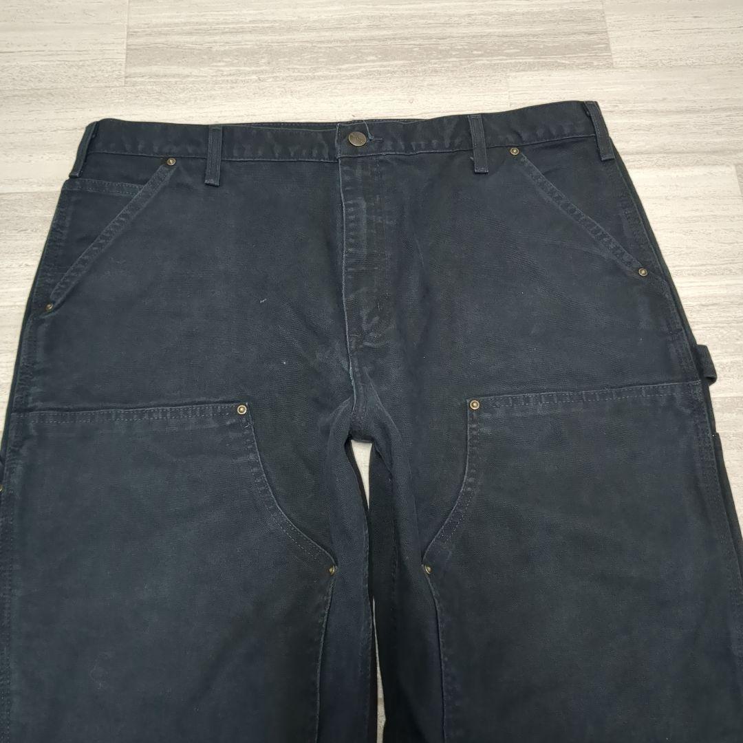 Carhartt ダブルニー 黒 ダック ペインターパンツ 38-32