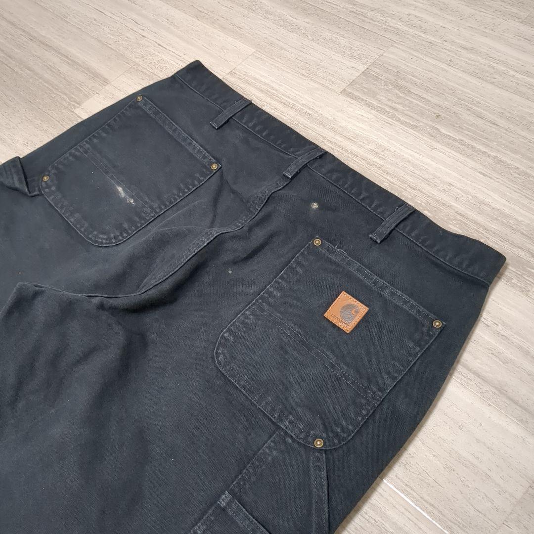 Carhartt ダブルニー 黒 ダック ペインターパンツ 38-32