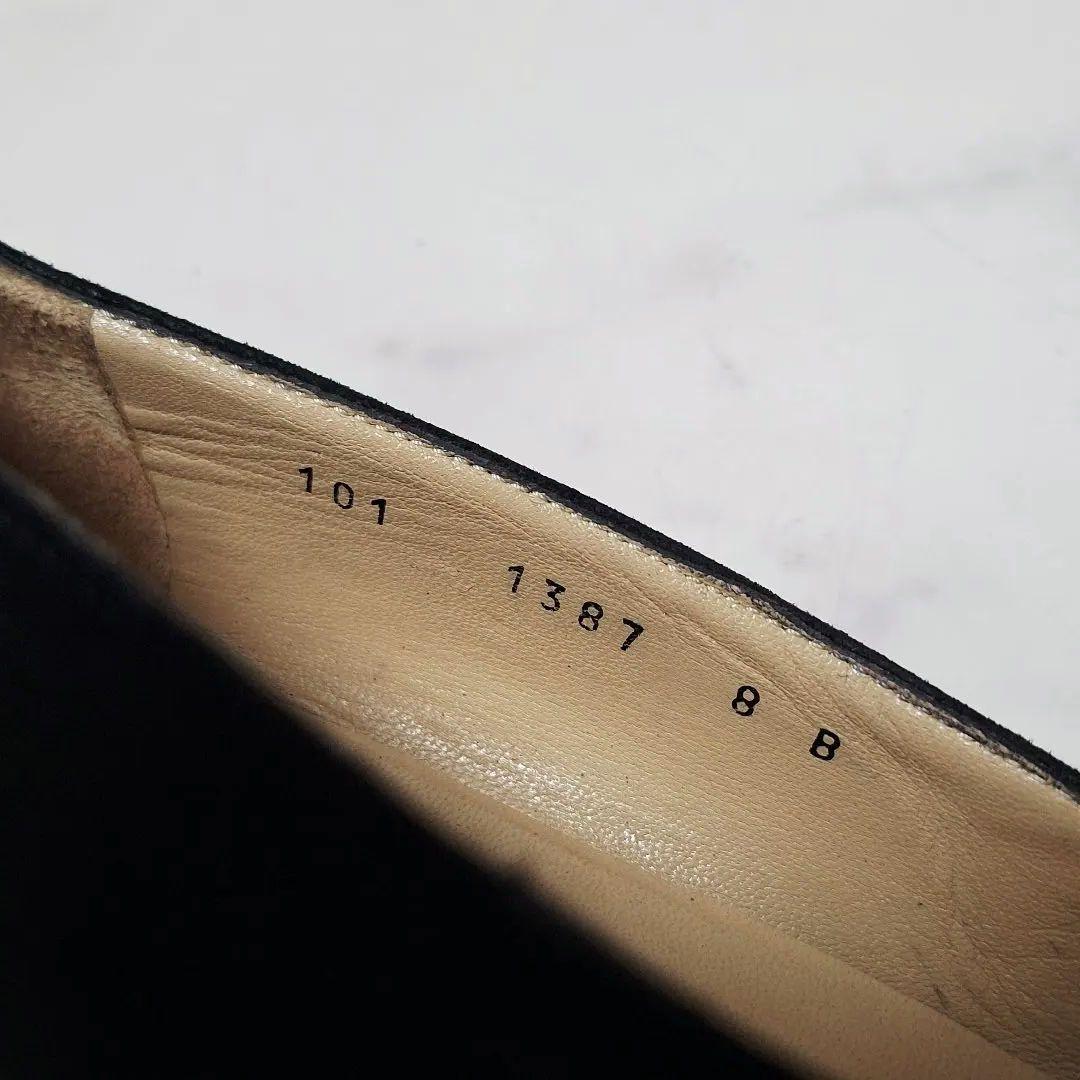 【良品】 GUCCI グッチ バンブービット ローファー 25 スエード 黒